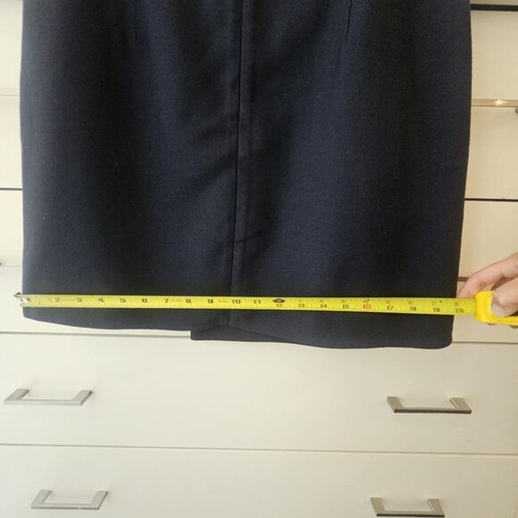 Uniqlo Women's Dark Navy Blue Faux Wrap Mini Skirt Minimalist Collegiate Size 8 - Picture 7 of 10